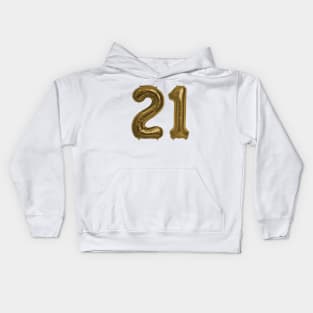 Bronze 21st Birthday Metallic Helium Balloons Numbers Kids Hoodie